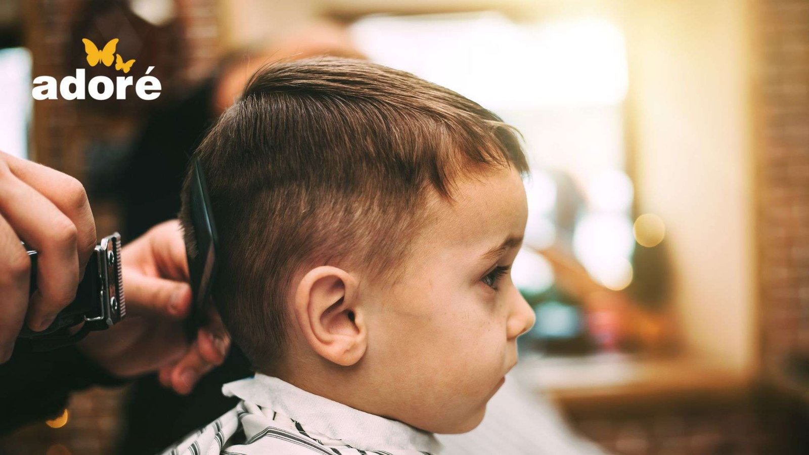 a child getting a haircut